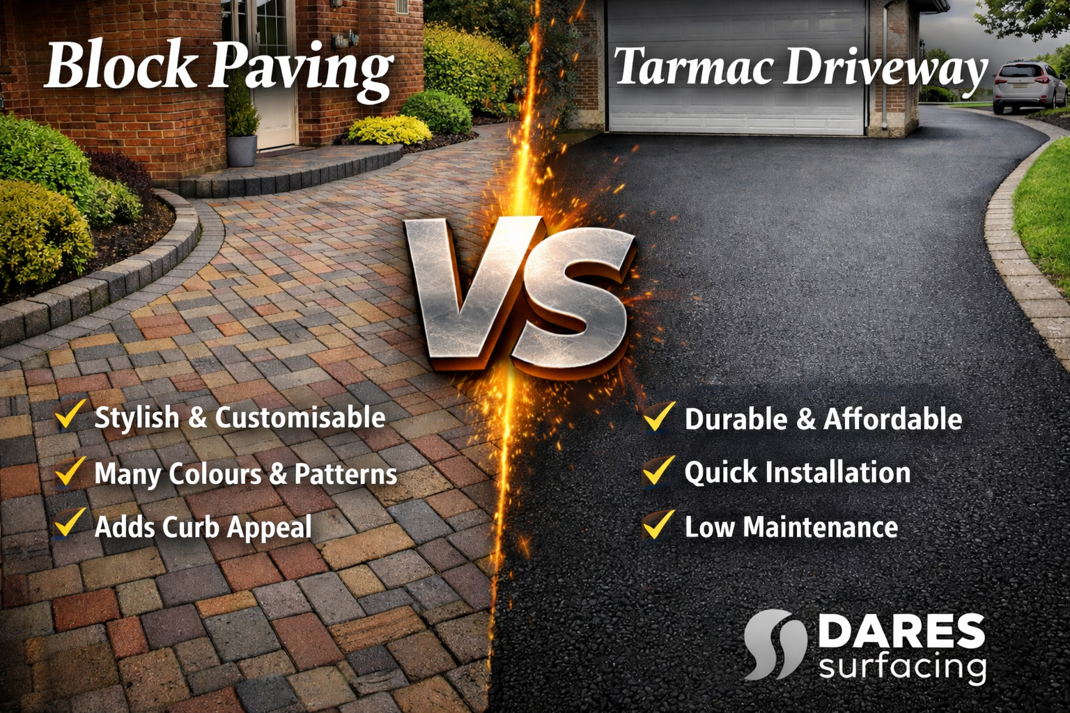 Block Paving VS Tarmacing